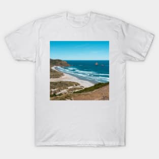 Summer Beach by Turquoise Sea in New Zealand T-Shirt